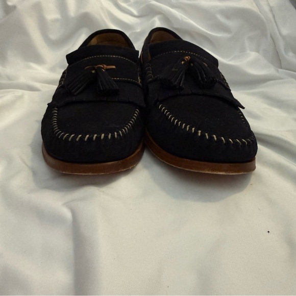 Like New Johnston & Murphy Navy Suede Tassel Kiltie Loafers main image 4